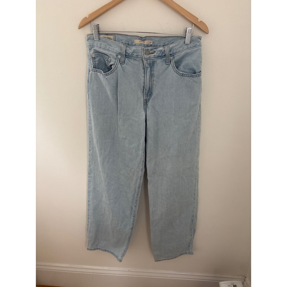 Levis Baggy Dad Jeans Light Wash Blue Wide Leg 100% Cotton Denim
 27